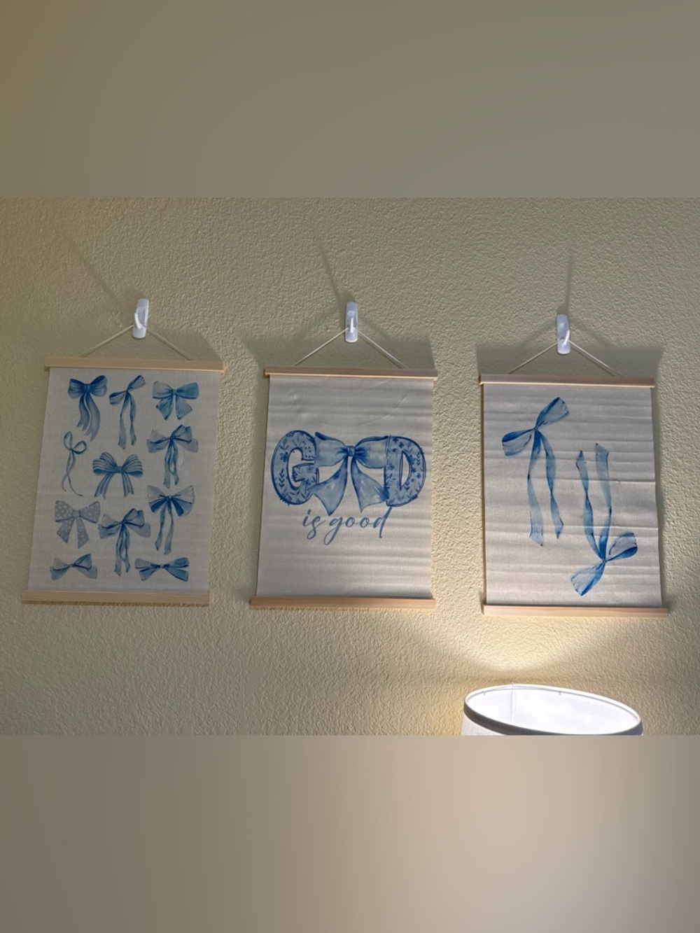 Blue Bow Wall Hanging Set